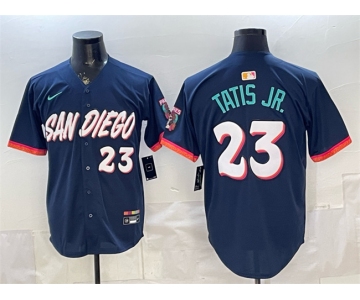 Men's San Diego Padres #23 Fernando Tatis Jr. Obsidian 2026 City Connect Limited Stitched Baseball Jersey.