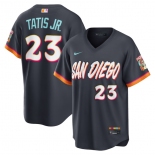 Men's San Diego Padres #23 Fernando Tatis Jr. Obsidian 2026 City Connect Stadium Limited Stitched Baseball Jersey