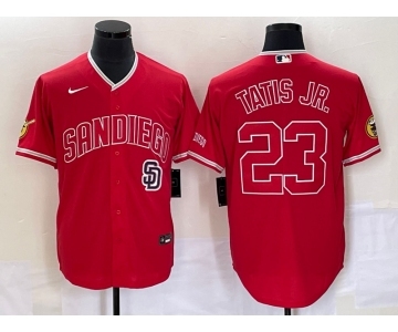 Men's San Diego Padres #23 Fernando Tatis Jr Red NEW 2023 Cool Base Stitched Jersey