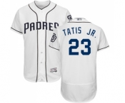 Men's San Diego Padres #23 Fernando Tatis Jr. White Home Flex Base Authentic Collection Baseball Jersey Men's San Diego Padres #23 Fernando Tatis Jr. White Home Flex Base Authentic Collection Baseball Jersey