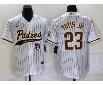 Men's San Diego Padres #23 Fernando Tatis Jr White NEW 2023 Cool Base Stitched Jersey