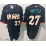 Men's San Diego Padres #27 Nick Pivetta Black 2026 City Connect Stadium Jersey1