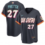 Men's San Diego Padres #27 Nick Pivetta Obsidian 2026 City Connect Stadium Limited Stitched Baseball Jersey