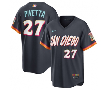 Men's San Diego Padres #27 Nick Pivetta Obsidian 2026 City Connect Stadium Limited Stitched Baseball Jersey