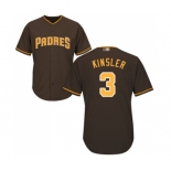 Men's San Diego Padres #3 Ian Kinsler Replica Brown Alternate Cool Base Baseball Jersey