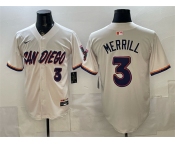 Men's San Diego Padres #3 Jackson Merrill Cream 2026 City Connect Stadium Stitched Baseball Jersey
