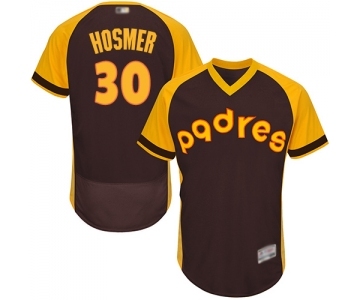 Men's San Diego Padres #30 Eric Hosmer Brown Alternate Cooperstown Authentic Collection Flex Base Baseball Jersey