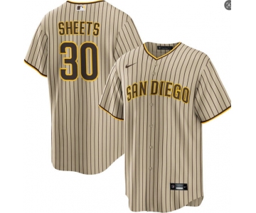 Mens San Diego Padres #30 Gavin Sheets Alternate Khaki Limited Jersey