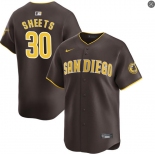 Mens San Diego Padres #30 Gavin Sheets Brown Away Limited Jersey