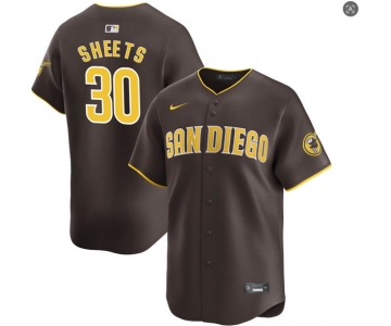Mens San Diego Padres #30 Gavin Sheets Brown Away Limited Jersey