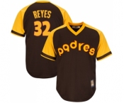 Men's San Diego Padres #32 Franmil Reyes Replica Brown Alternate Cooperstown Cool Base Baseball Jersey Men's San Diego Padres #32 Franmil Reyes Replica Brown Alternate Cooperstown Cool Base Baseball Jersey