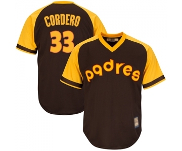Men's San Diego Padres #33 Franchy Cordero Replica Brown Alternate Cooperstown Cool Base Baseball Jersey