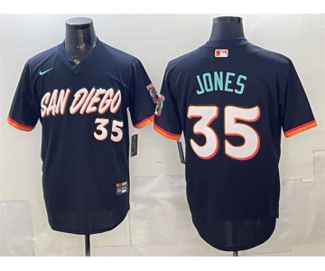 Men's San Diego Padres #35 Randy Jones Obsidian 2026 City Connect Stadium Stitched Baseball Jersey