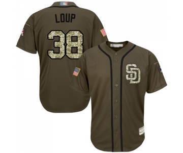 Men's San Diego Padres #38 Aaron Loup Authentic Green Salute to Service Baseball Jersey