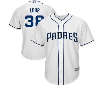 Men's San Diego Padres #38 Aaron Loup Replica White Home Cool Base Baseball Jersey