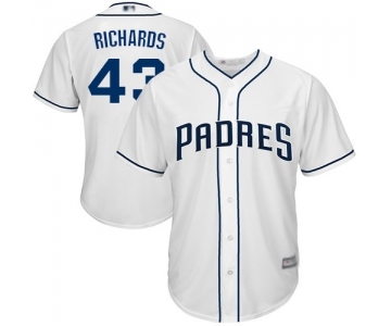 Men's San Diego Padres #43 Garrett Richards Replica White Home Cool Base Baseball Jersey