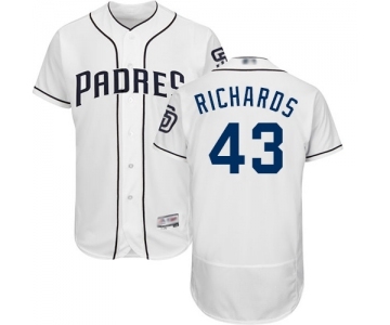 Men's San Diego Padres #43 Garrett Richards White Home Flex Base Authentic Collection Baseball Jersey