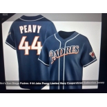 Men's San Diego Padres #44 Jake Peavy Limited Navy Cooperstown Collectio Stitched Baseball Jersey