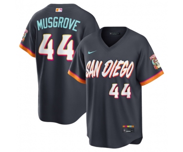 Men's San Diego Padres #44 Joe Musgrove Obsidian 2026 City Connect Stadium Limited Stitched Baseball Jersey