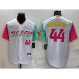 Men's San Diego Padres #44 Joe Musgrove White Number 2022 City Connect Cool Base Stitched Jersey
