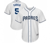 Men's San Diego Padres #5 Greg Garcia Replica White Home Cool Base Baseball Jersey Men's San Diego Padres #5 Greg Garcia Replica White Home Cool Base Baseball Jersey