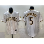 Men's San Diego Padres #5 Ramón Laureano White Cool Base Stitched Baseball Jersey