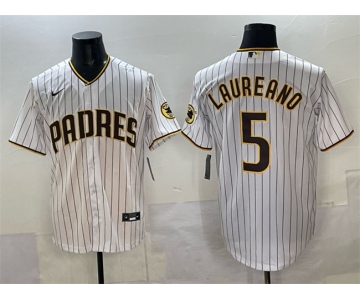 Men's San Diego Padres #5 Ramón Laureano White Cool Base Stitched Baseball Jersey