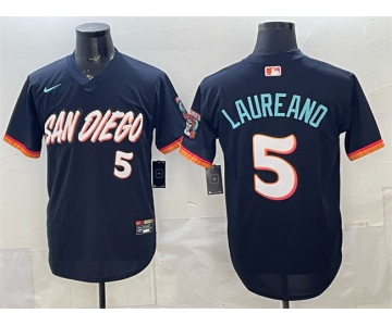 Men's San Diego Padres #5 Ramon Laureano Obsidian 2026 City Connect Stadium Stitched Baseball Jersey