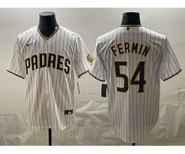 Men's San Diego Padres #54 Freddy Fermin White Cool Base Stitched Baseball Jersey