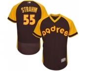 Men's San Diego Padres #55 Matt Strahm Brown Alternate Cooperstown Authentic Collection Flex Base Baseball Jersey Men's San Diego Padres #55 Matt Strahm Brown Alternate Cooperstown Authentic Collection Flex Base Baseball Jersey