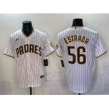 Men's San Diego Padres #56 Jeremiah Estrada White Cool Base Stitched Baseball Jersey Men's San Diego Padres #56 Jeremiah Estrada White Cool Base Stitched Baseball Jersey