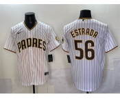 Men's San Diego Padres #56 Jeremiah Estrada White Cool Base Stitched Baseball Jersey