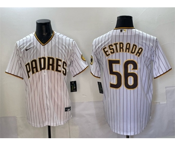 Men's San Diego Padres #56 Jeremiah Estrada White Cool Base Stitched Baseball Jersey