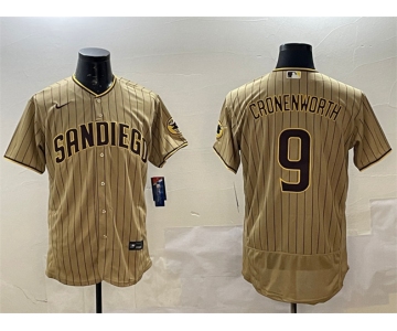 Men's San Diego Padres #9 Jake Cronenworth Brown Flex Base Stitched MLB Jersey