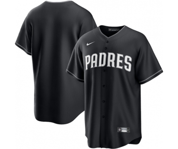 Men's San Diego Padres Blank Black Lights Out Limited Stitched Baseball Jersey