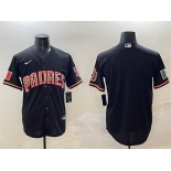 Men's San Diego Padres Blank Black Mexico Cool Base Stitched Baseball Jersey