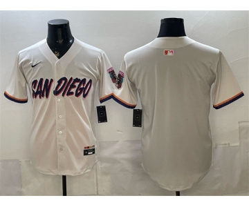Men's San Diego Padres Blank Cream 2026 City Connect Stadium Stitched Baseball Jersey