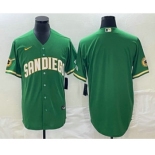 Men's San Diego Padres Blank Green Cool Base Stitched Baseball Jersey