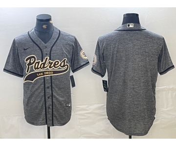 Men's San Diego Padres Blank Grey Gridiron Cool Base Stitched Baseball Jersey