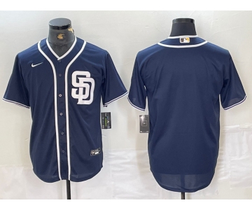 Men's San Diego Padres Blank Navy Blue Cool Base Stitched Baseball Jersey