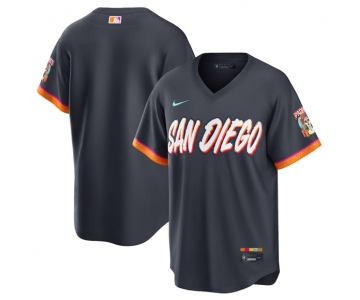 Men's San Diego Padres Blank Obsidian 2026 City Connect Stadium Limited Stitched Baseball Jersey