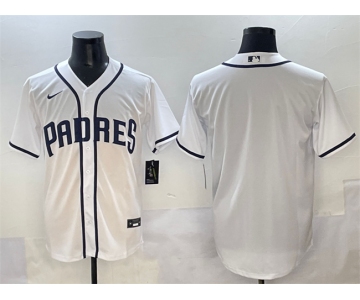 Men's San Diego Padres Blank White Cool Base Stitched Baseball Jersey
