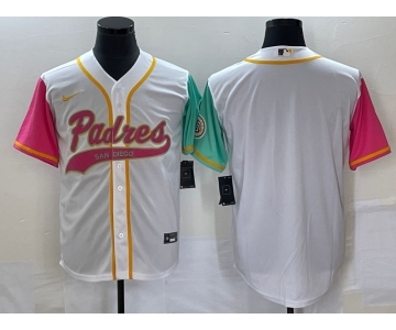 Men's San Diego Padres Blank White NEW 2023 City Connect Cool Base Stitched Jersey