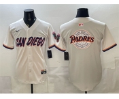 Men's San Diego Padres Team Big Logo Cream 2026 City Connect Stadium Stitched Baseball Jersey