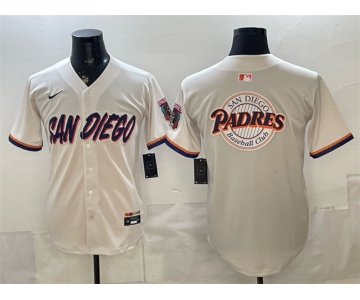 Men's San Diego Padres Team Big Logo Cream 2026 City Connect Stadium Stitched Baseball Jersey