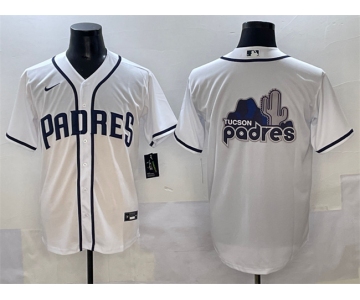Men's San Diego Padres Team Big Logo White Cool Base Stitched Baseball Jersey