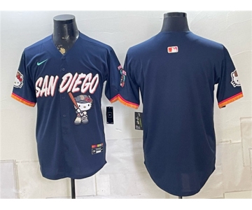Men's San Diego Padres X Hello Kitty Blank Obsidian 2026 City Connect Stadium Stitched Baseball Jersey