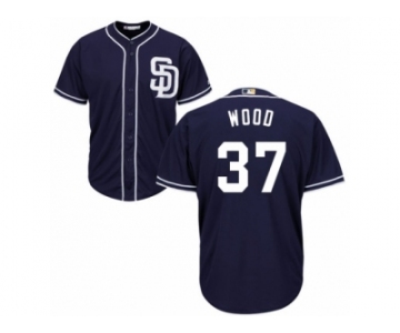 San Diego Padres #37 Travis Wood Replica Navy Blue Alternate 1 Cool Base MLB Jersey