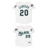 Men's Miami Marlins #20 Miguel Cabrera White 2003 Throwback Stitched Baseball Jersey