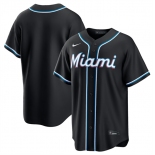 Men's Miami Marlins Blank 2026 Black Out Stitched Baseball Jersey
